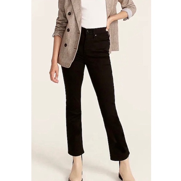 J. Crew Billie Demi Boot Black Crop Jeans - Picture 1 of 10